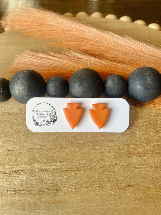 Orange Arrow Head Studs