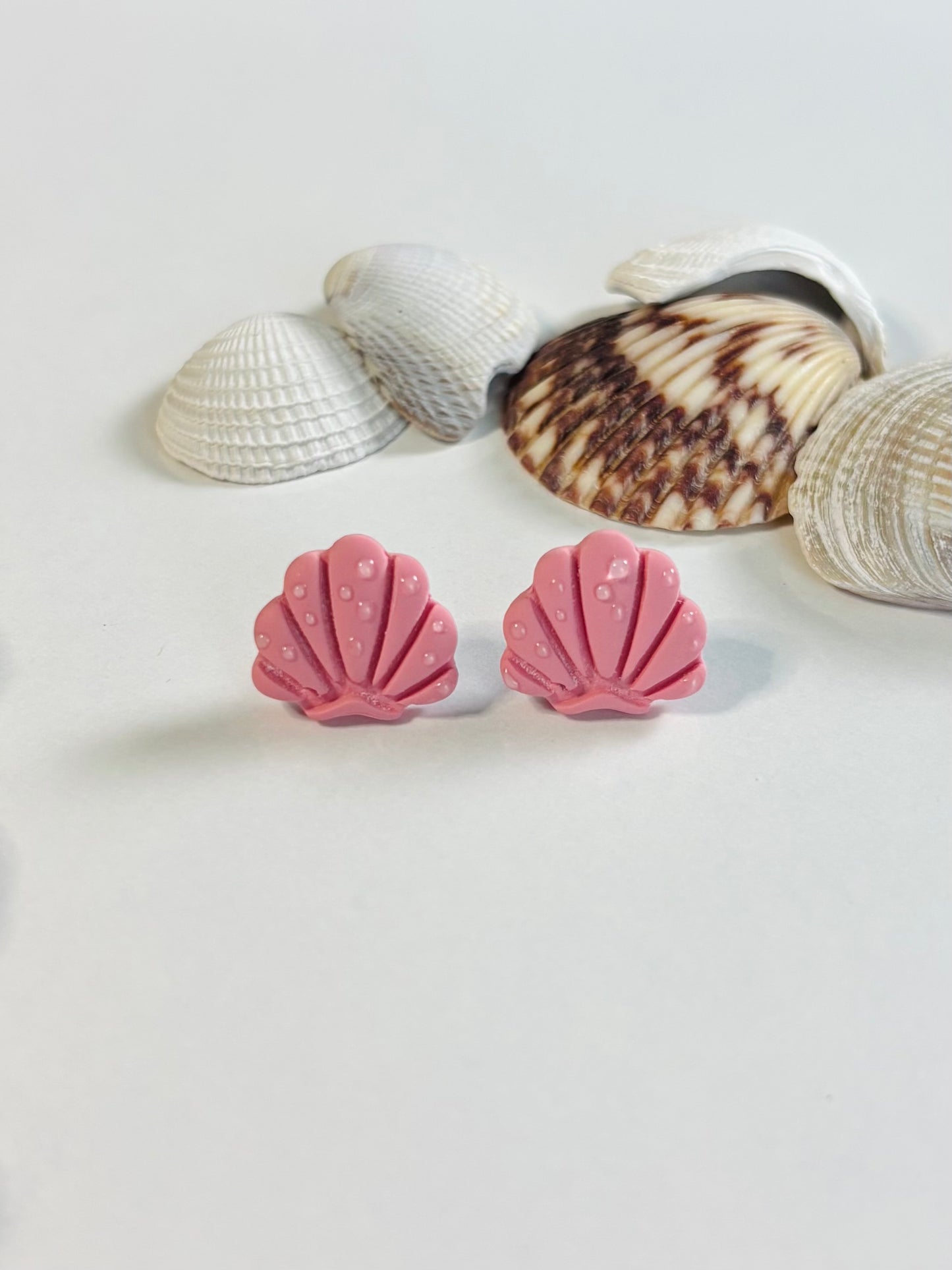 Water Droplet Sea Shell Studs
