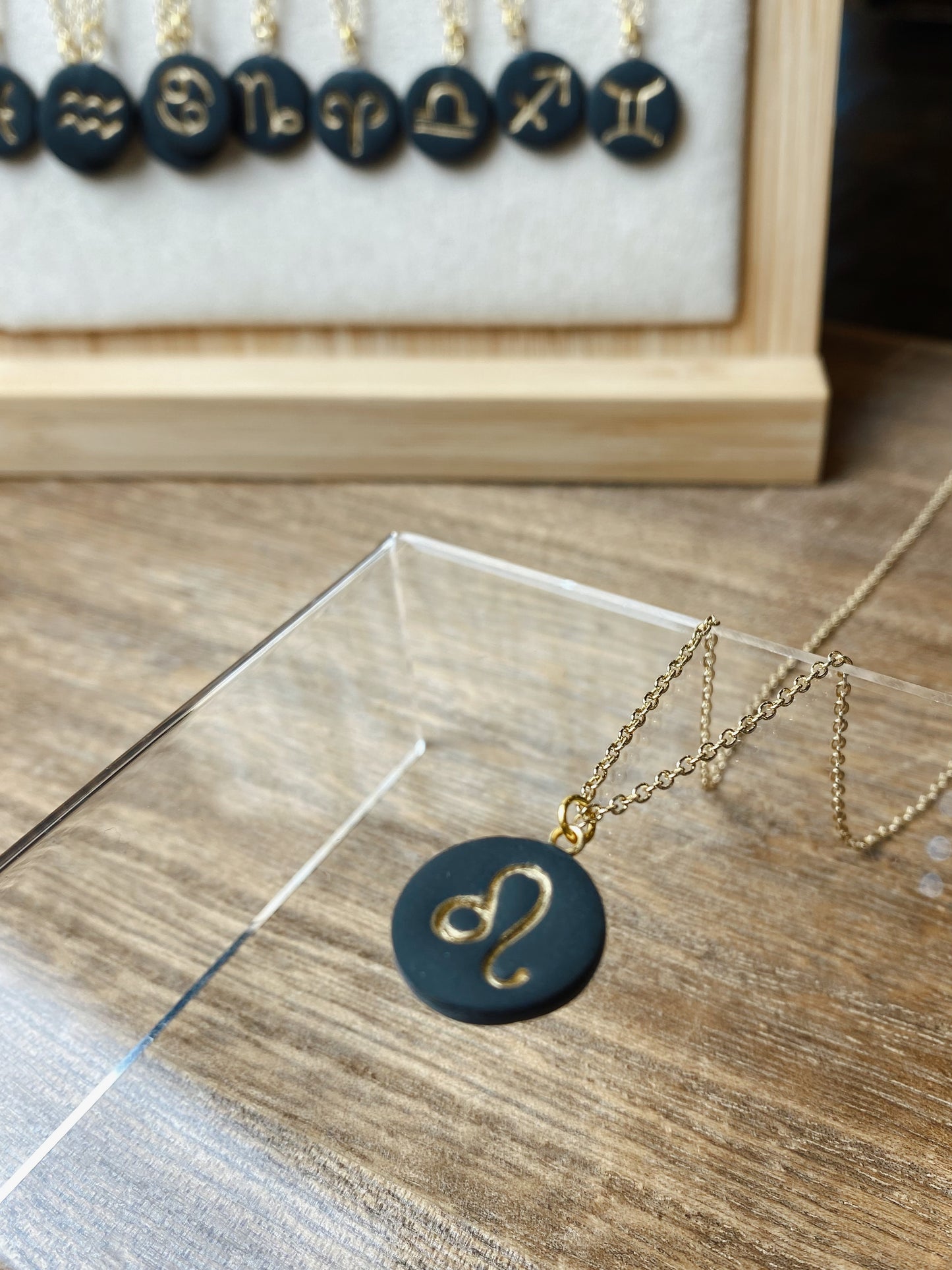 Dainty Black & Gold Zodiac Necklace