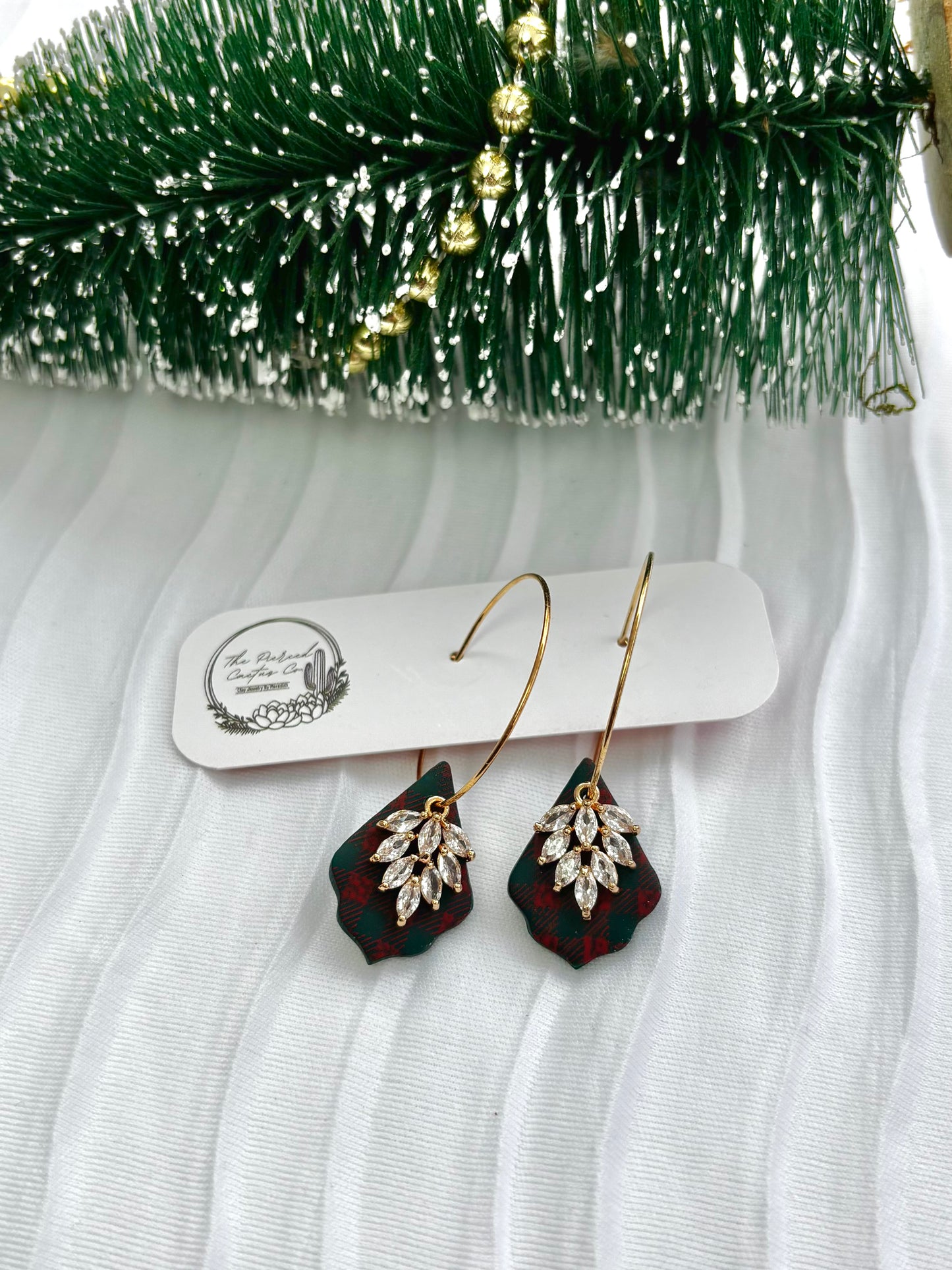 Elegant Plaid & Rhinestoned Hoop