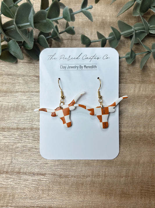 Checkered Longhorn Dangle