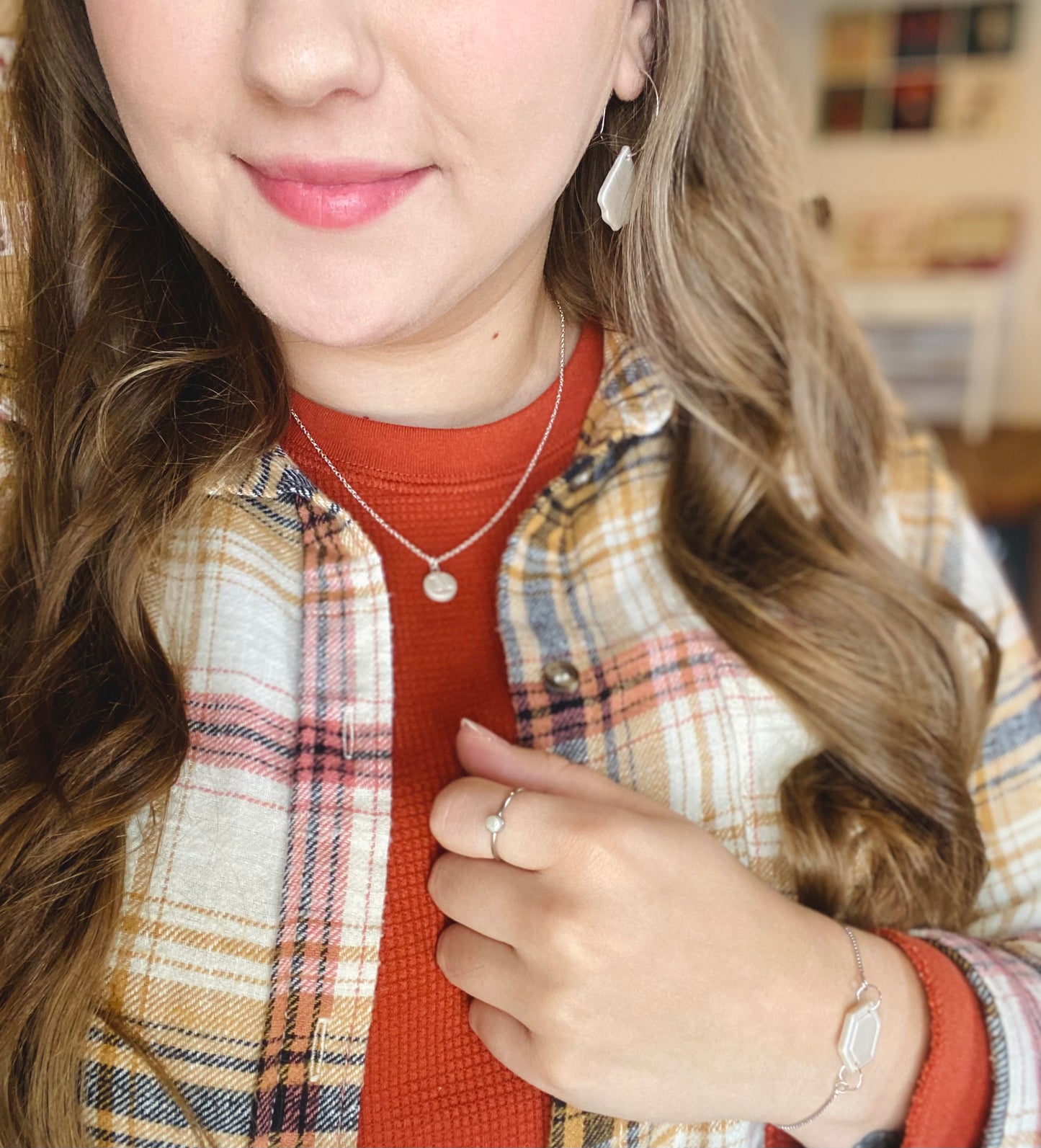 Silver Pearl Initial Necklace