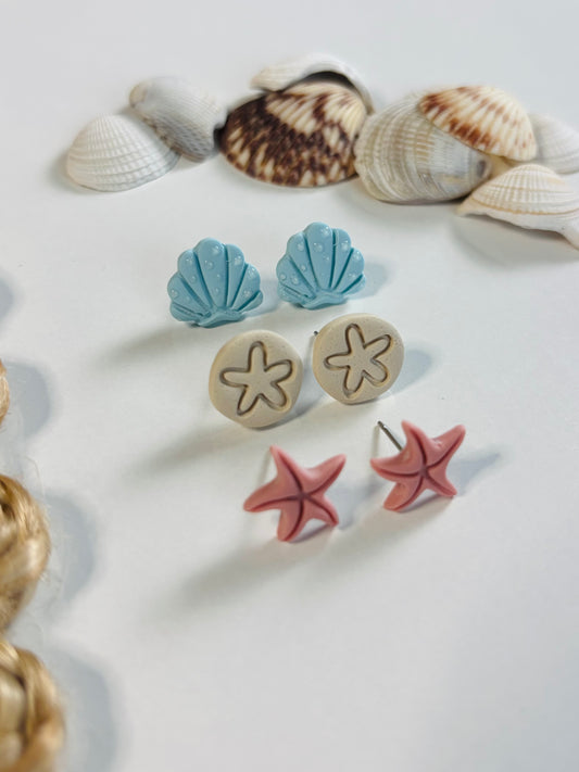 Blue, Tan & Pink Beach Stud Pack