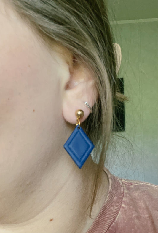 (Gold) Navy Blue Dangle