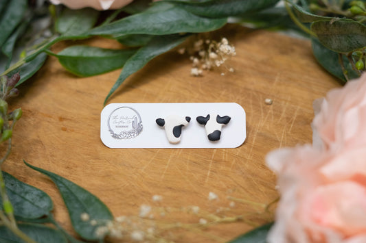 Small Cow Print Cow Studs
