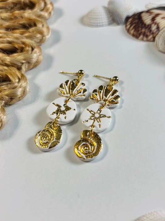 Gold Sea Shelled Dangle