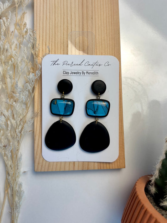 Black & Turquoise Stone Dangle