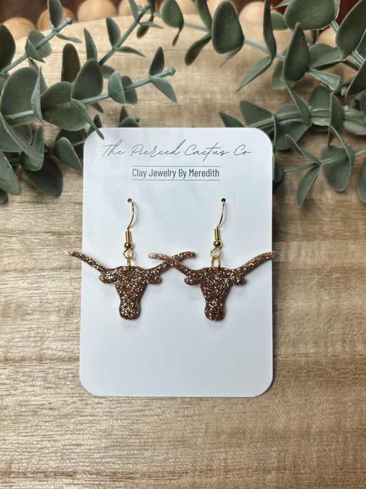 Glittered Longhorn Dangle