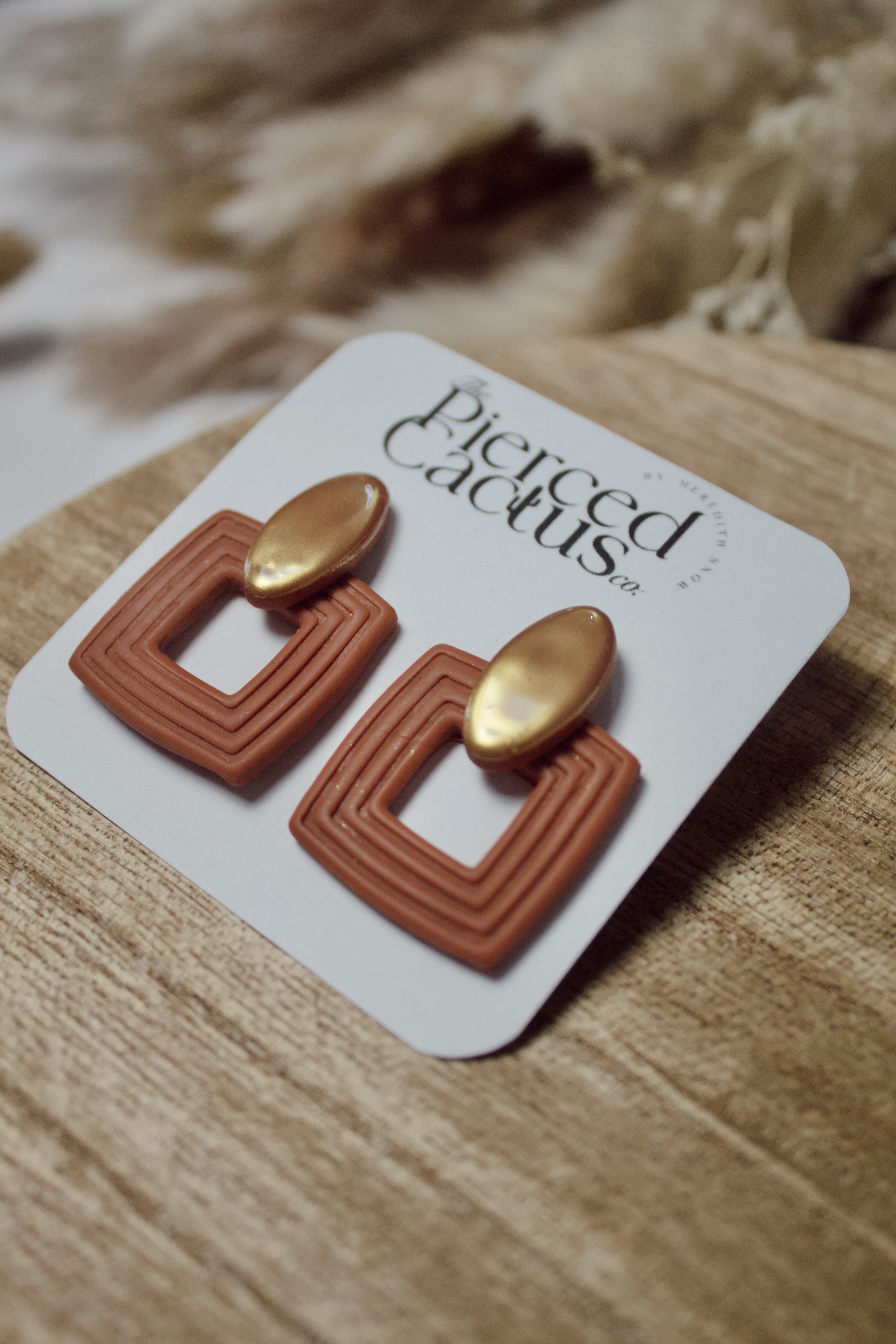 Terra Cotta & Gold Statement Dangle