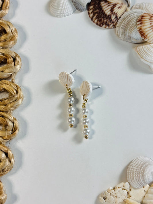 Dainty Seashell & Pearl Dangle