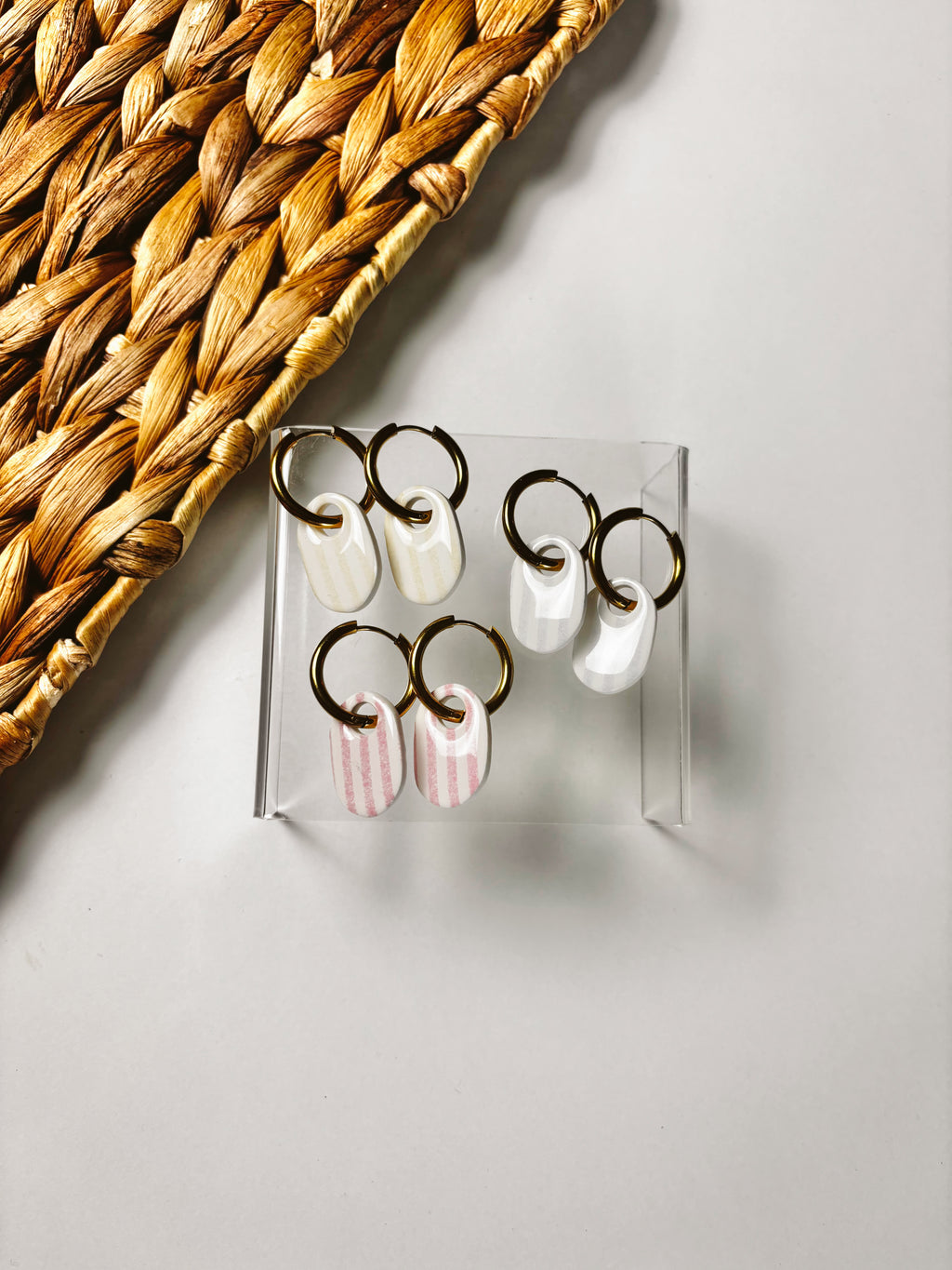 Pastel Oval Striped Hoops