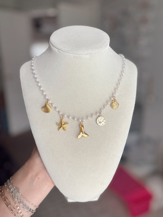 Pearl Beach Charm Necklace
