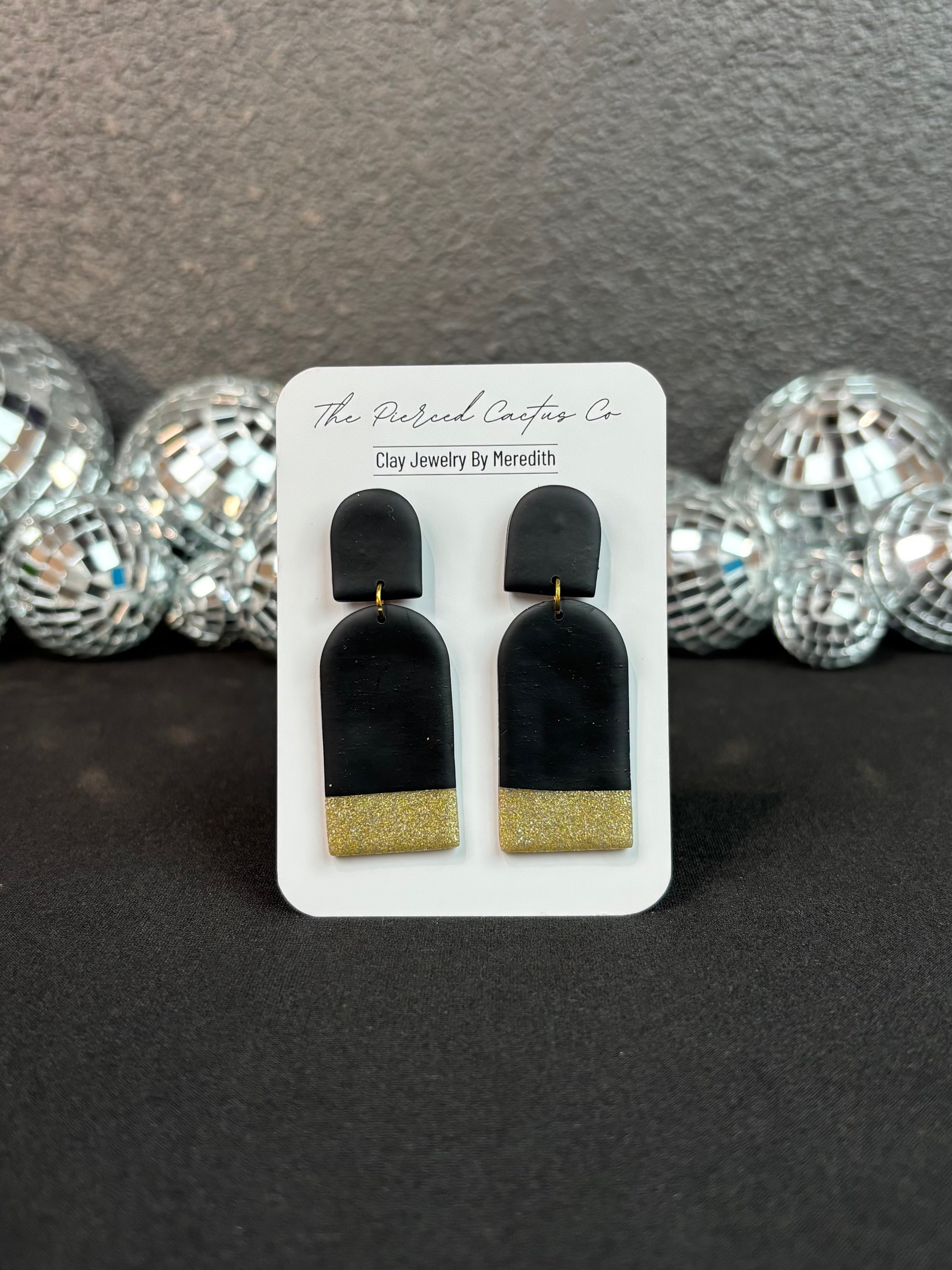 Black & Gold Half Dangle