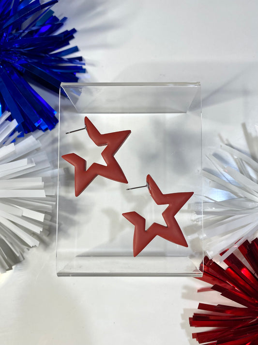 NEW Red Star Clay Hoops