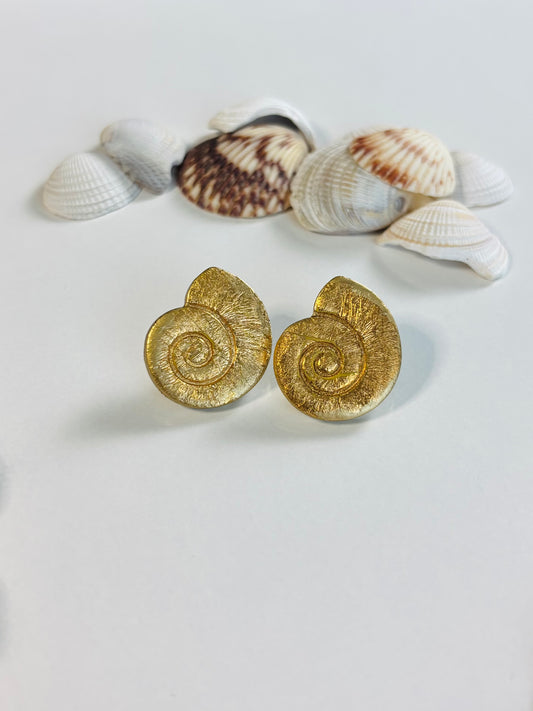Large Gold Conch Stud