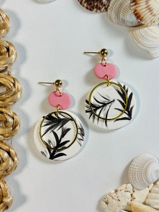 Pink & Palm Dangle