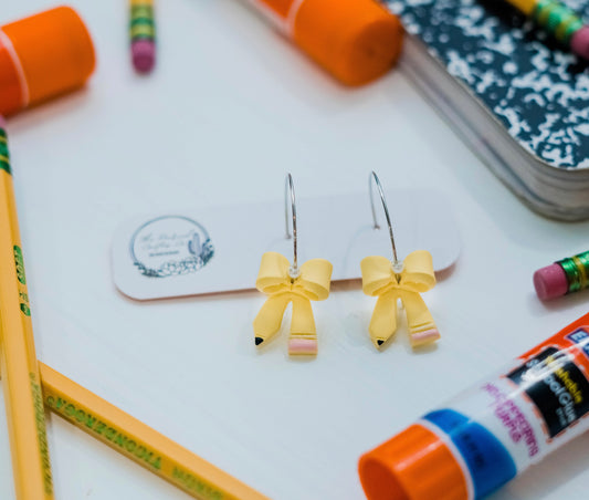 Mini Bow Pencil Hoops