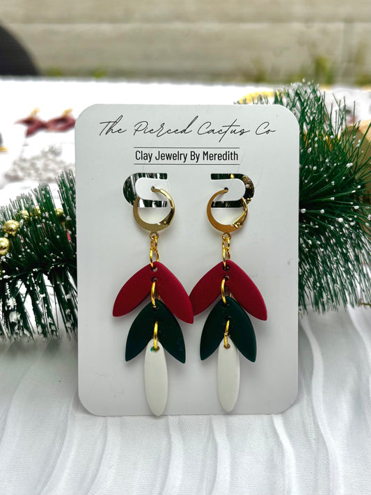 Elegant Red, Green and White Dangle