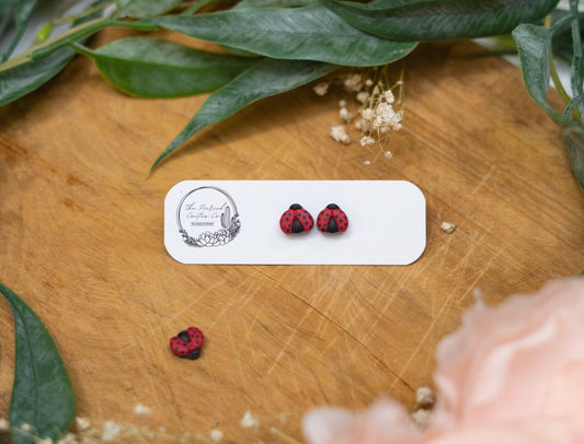Extra Small Lady Bug Studs