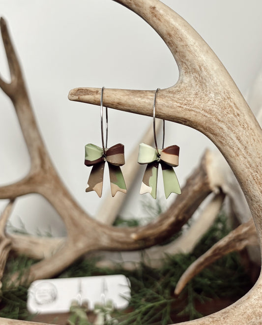 Camo Bow Hoops