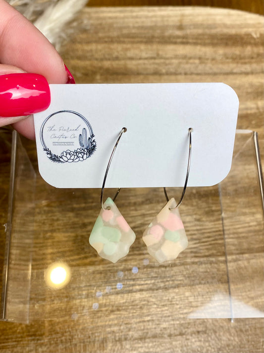 Silver Spotted Translucent Hoop