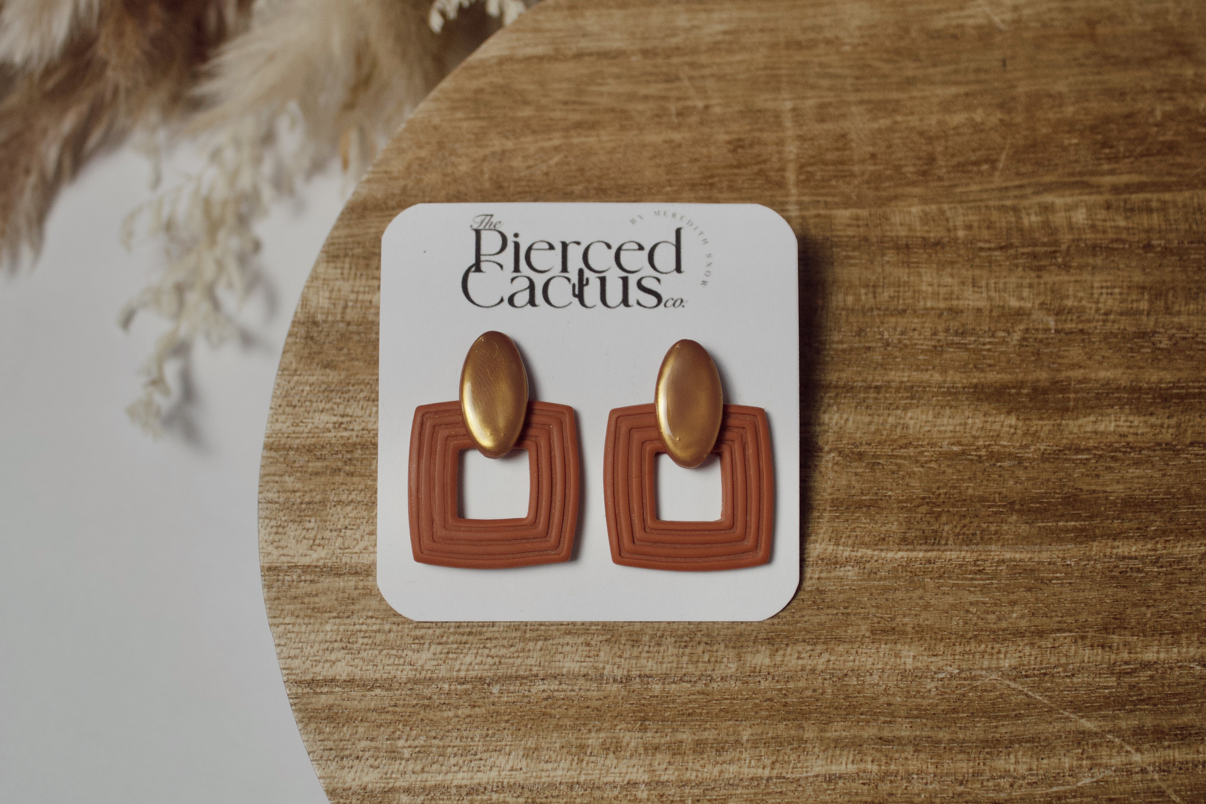 Terra Cotta & Gold Statement Dangle