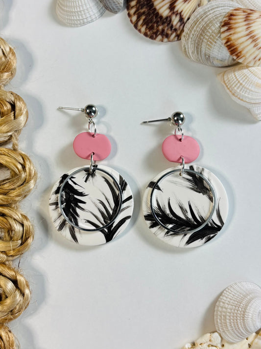 Pink & Palm Dangle