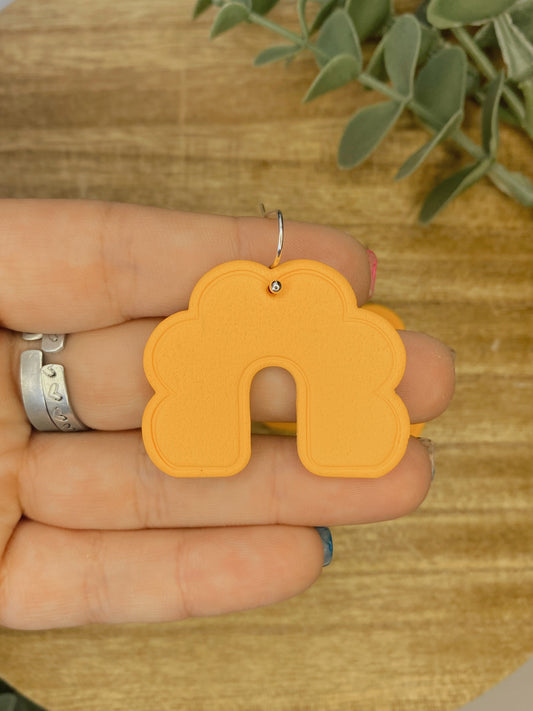 Orange Scalloped Arched Dangle