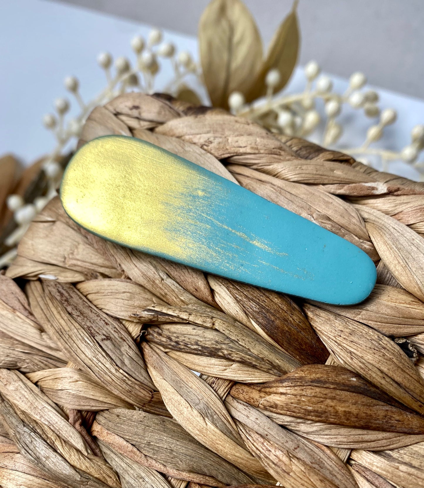 Blue & Gold Hair Clip