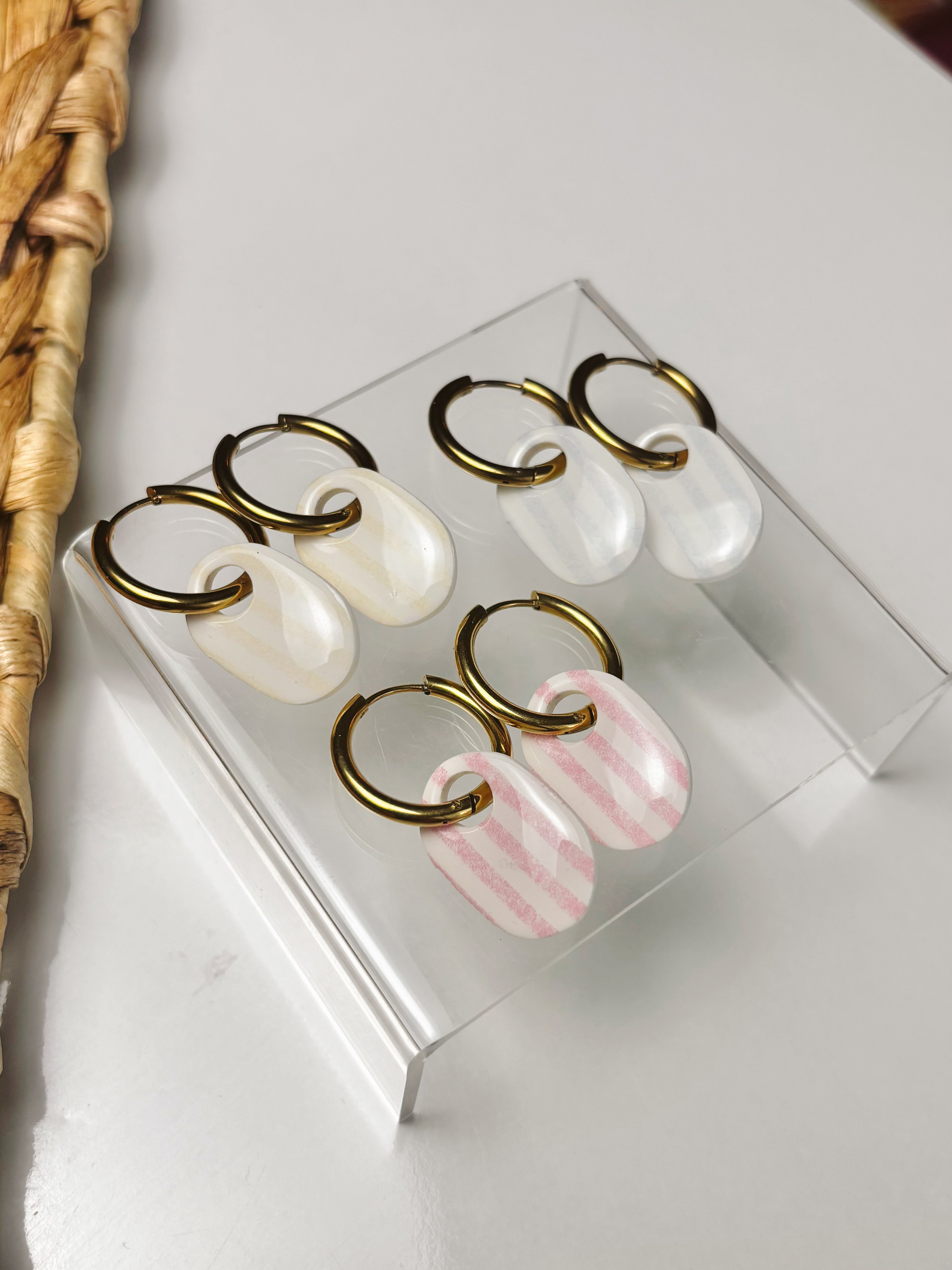 Pastel Oval Striped Hoops