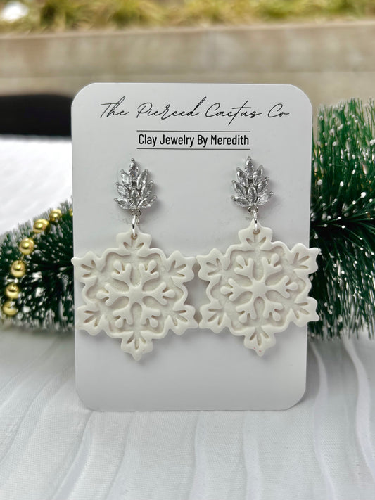 Large White Snowflake Dangle