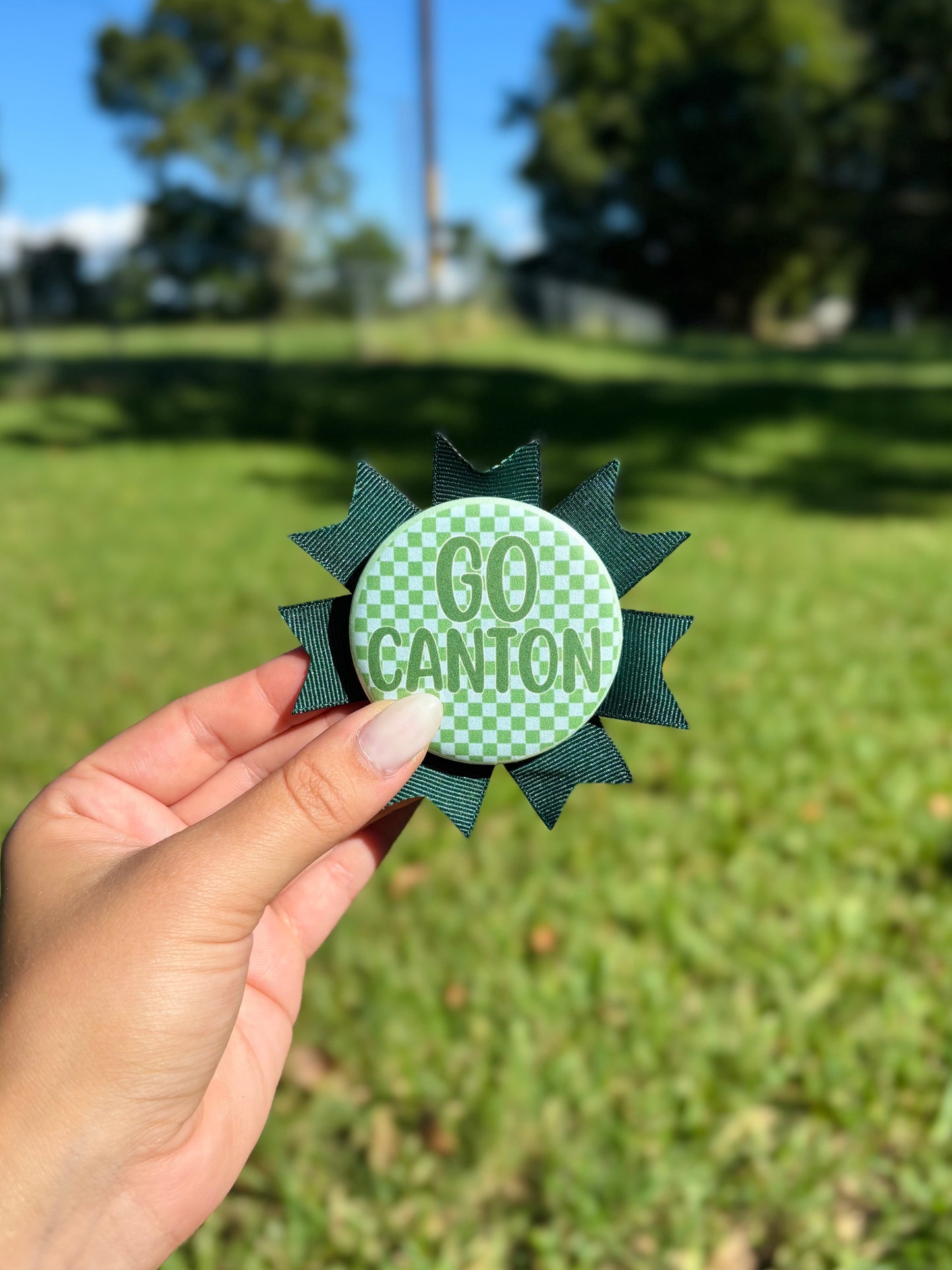 Custom Spirit Button With Ribbon