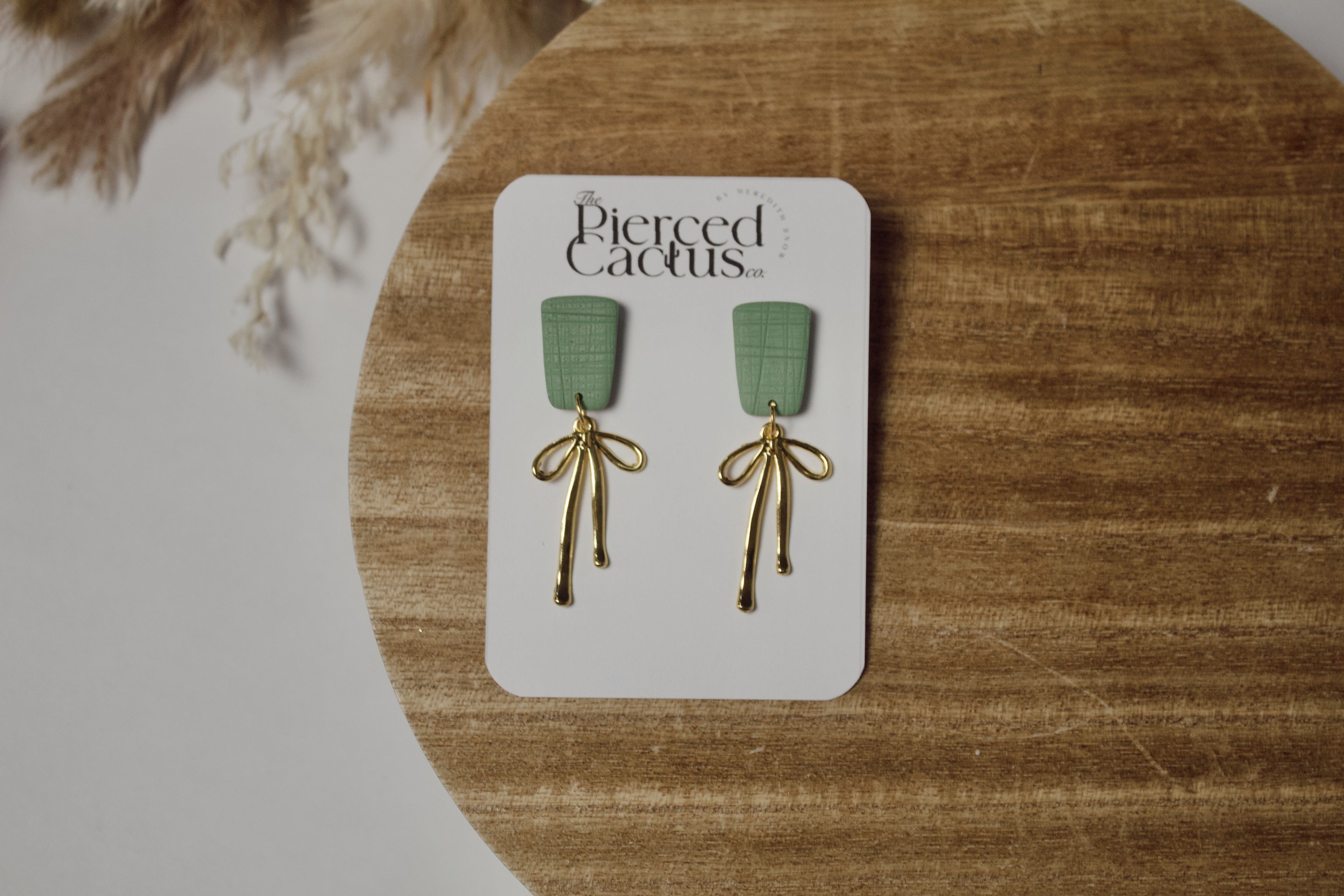 Green Dainty Bow Dangle