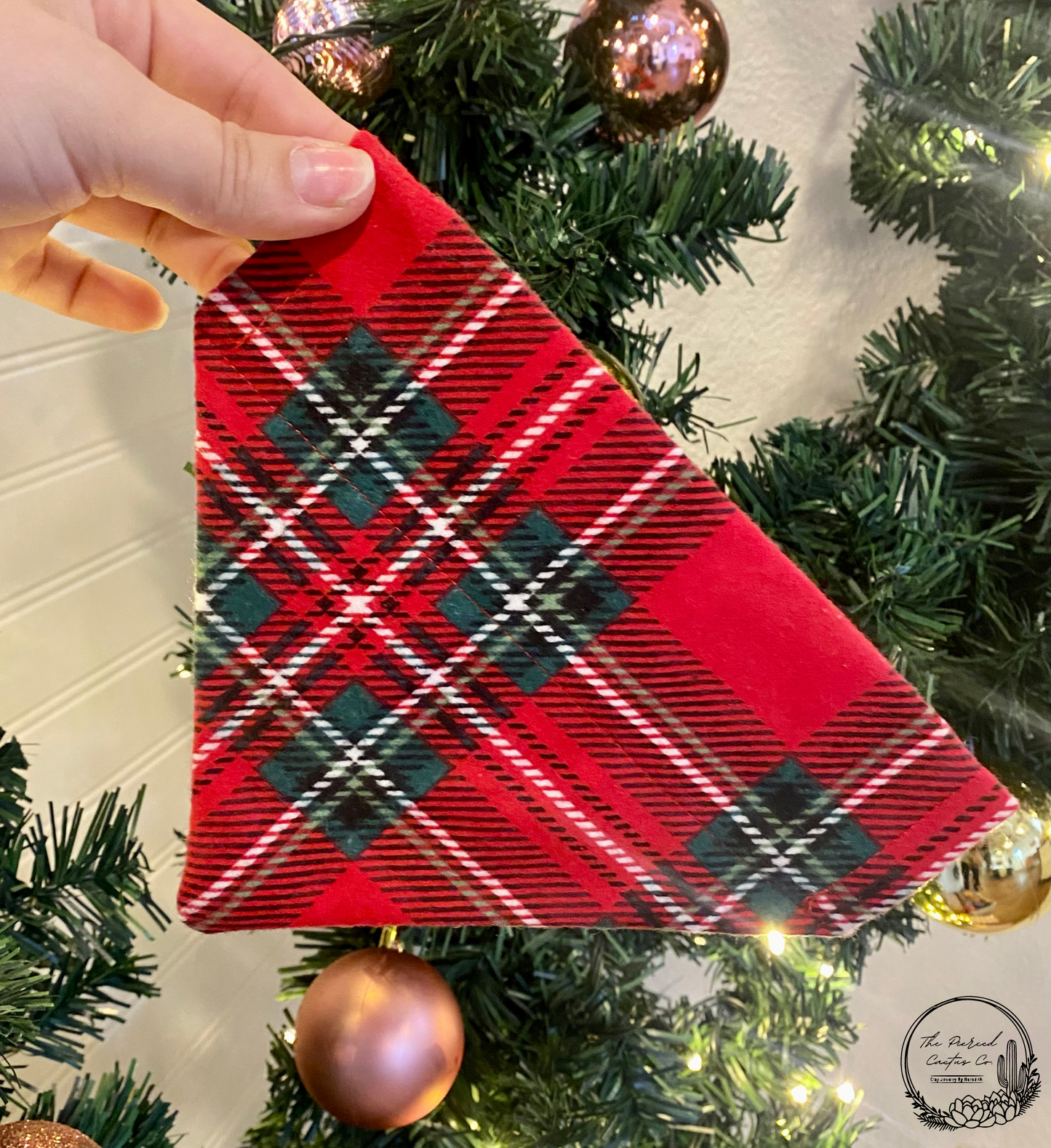 A Christmas Pup Plaid Bandana - Collar Slip