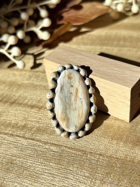 Cream Squash Blossom Adjustable Ring