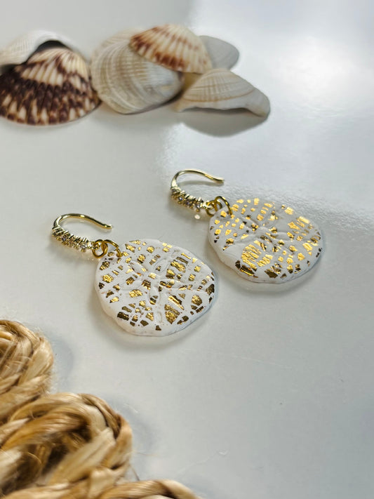 Gold Speckled Sand Dollar Dangle