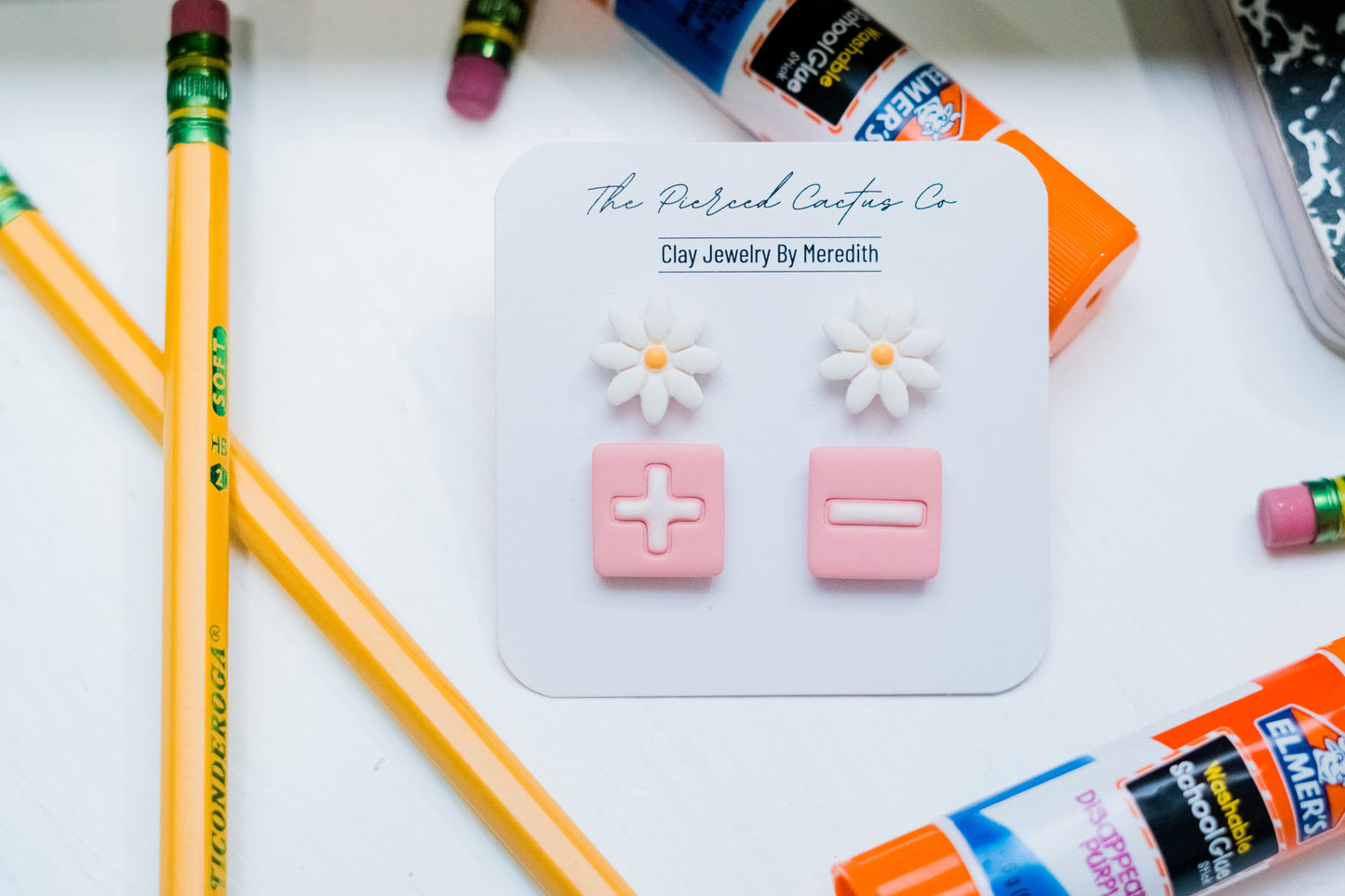 Pink & White Math Stud Pack
