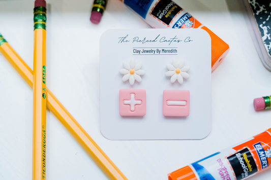 Pink & White Math Stud Pack