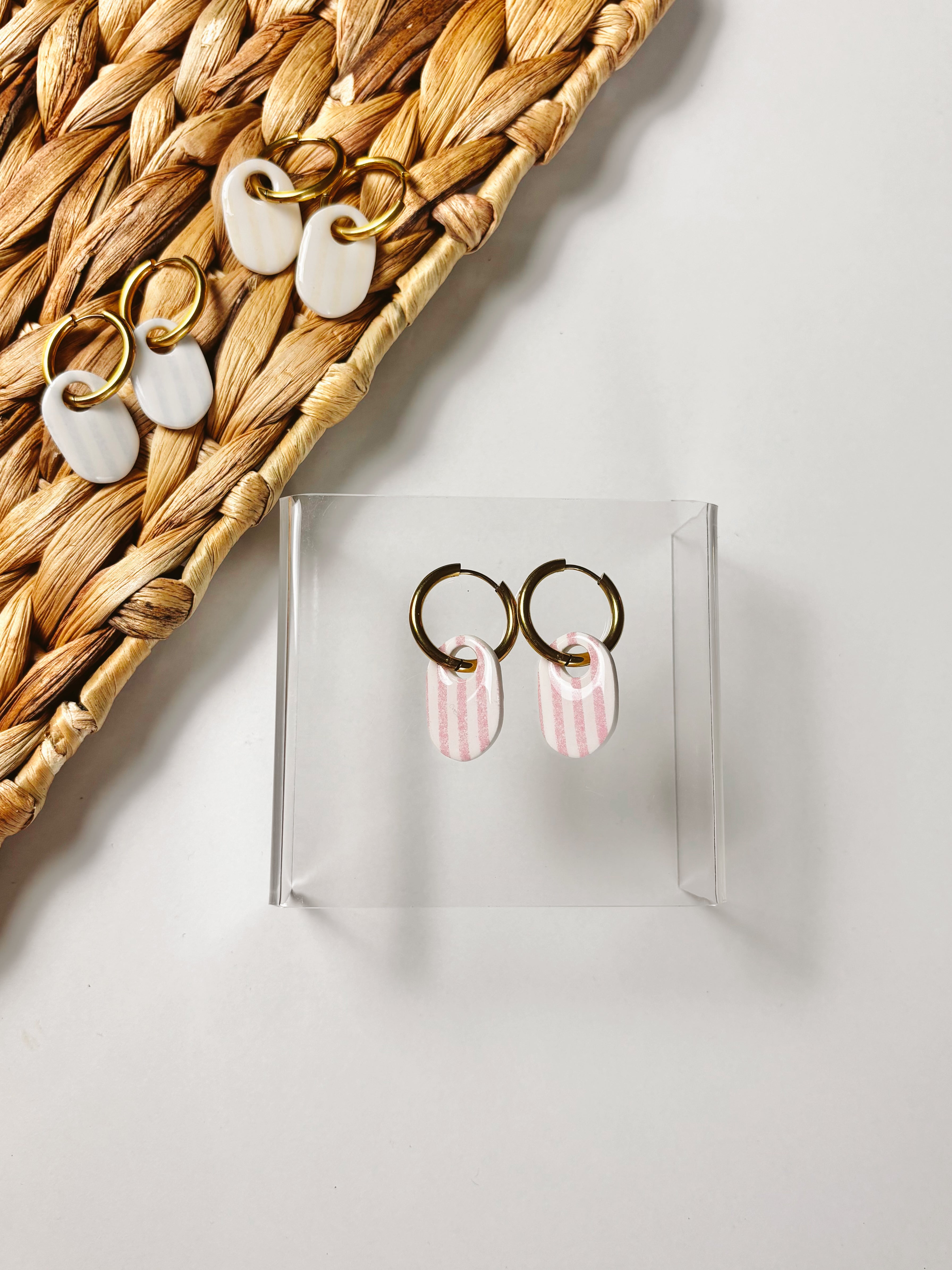 Pastel Oval Striped Hoops