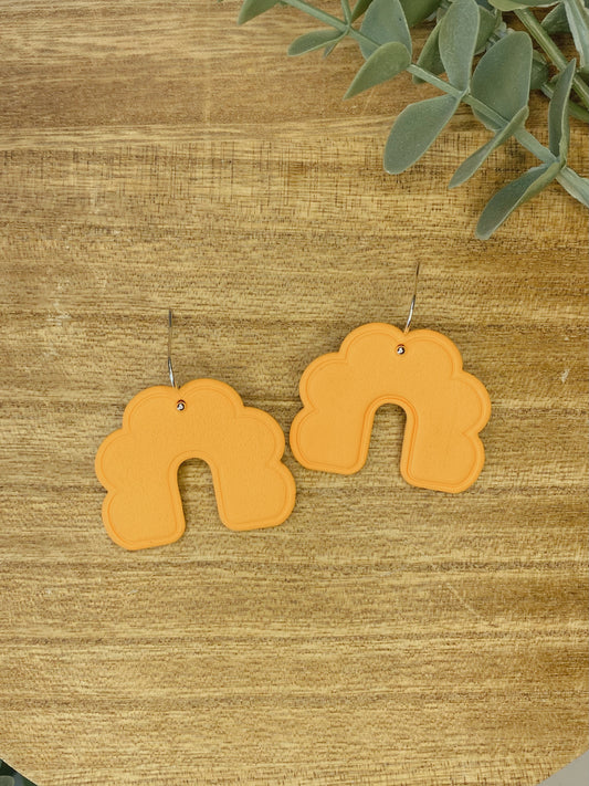 Orange Scalloped Arched Dangle