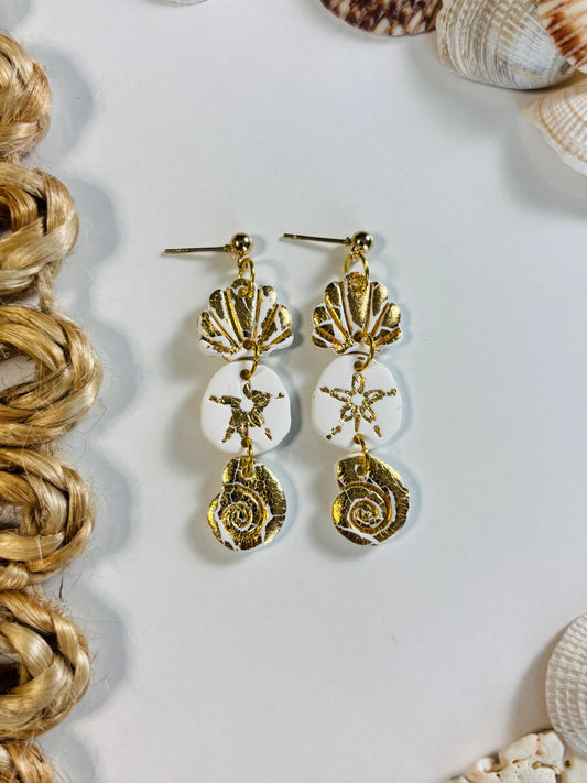 Gold Sea Shelled Dangle