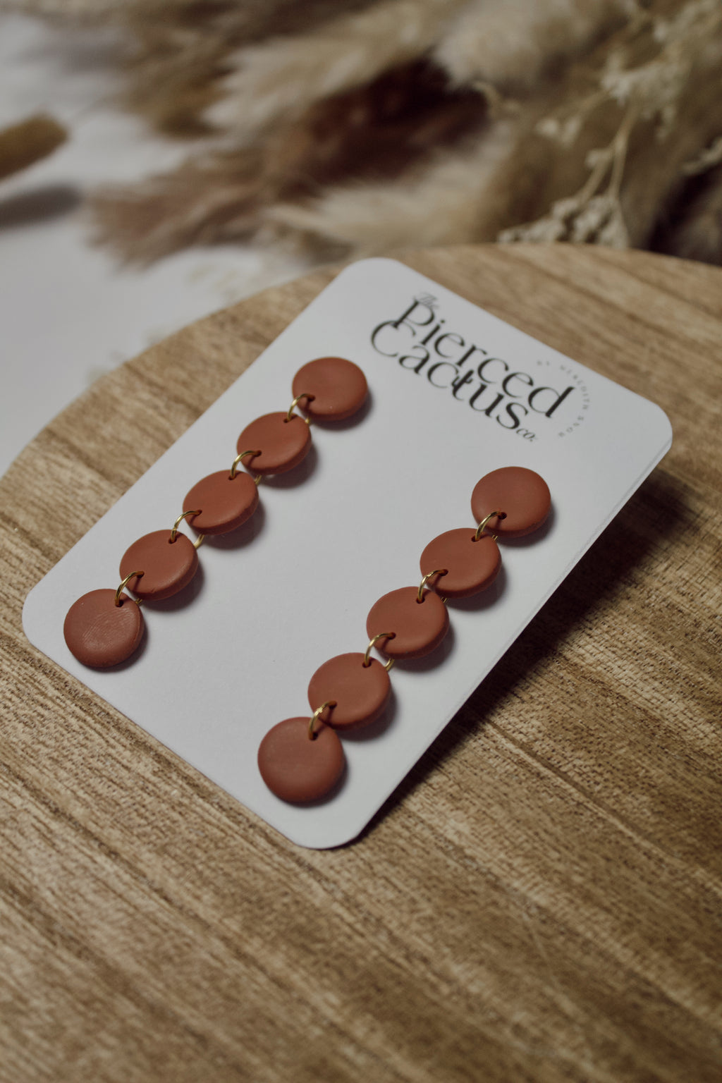 Terra Cotta Orange Circle Drop Dangle
