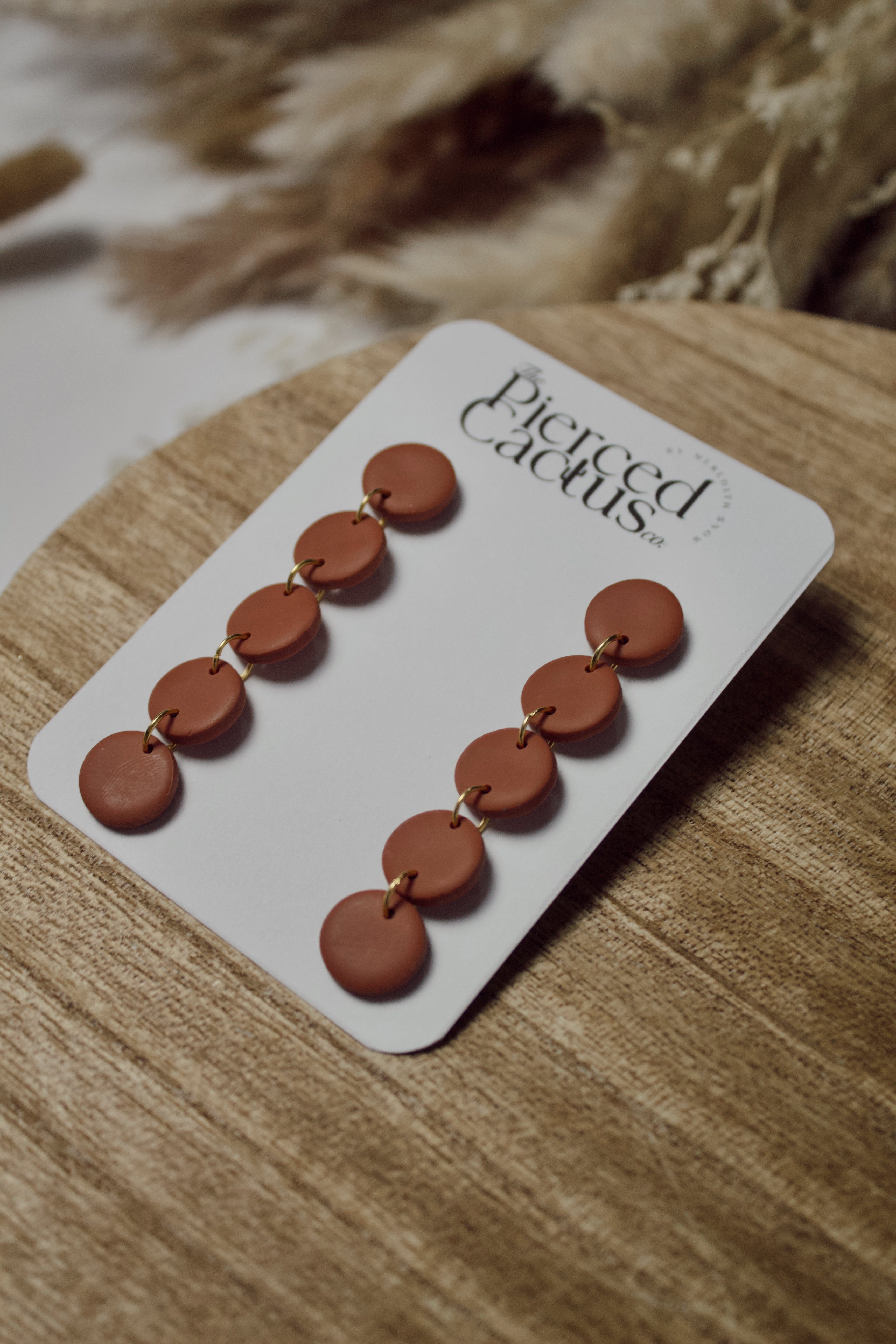 Terra Cotta Orange Circle Drop Dangle