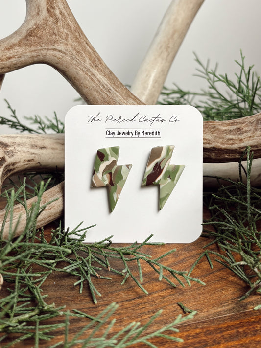 Camo Lightning Bolt Stud