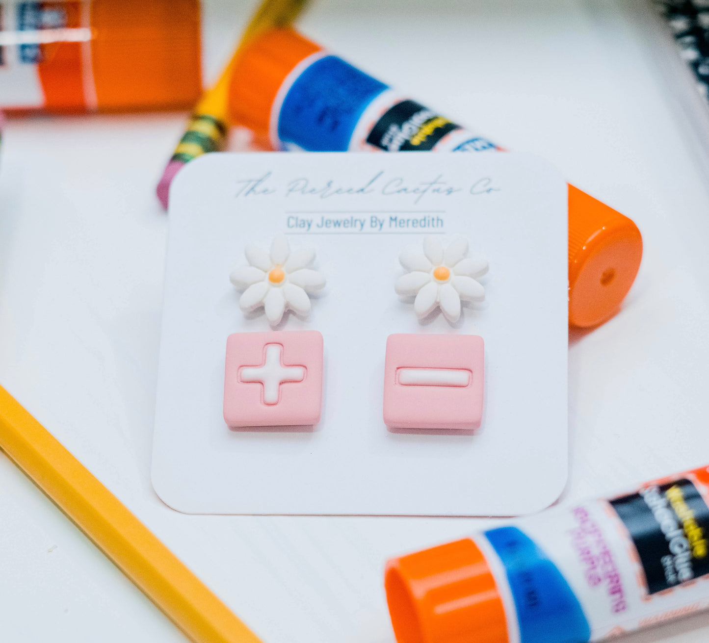 Pink & White Math Stud Pack