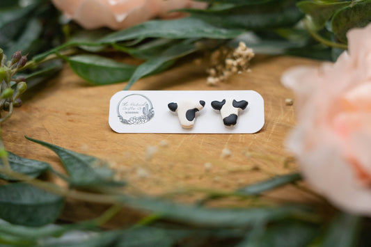 Small Cow Print Cow Studs