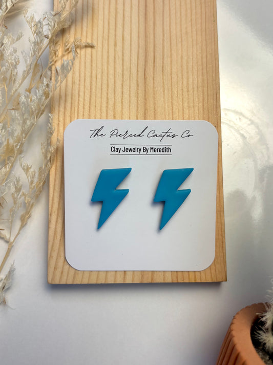 Large Turquoise Lightning Bolt Stud