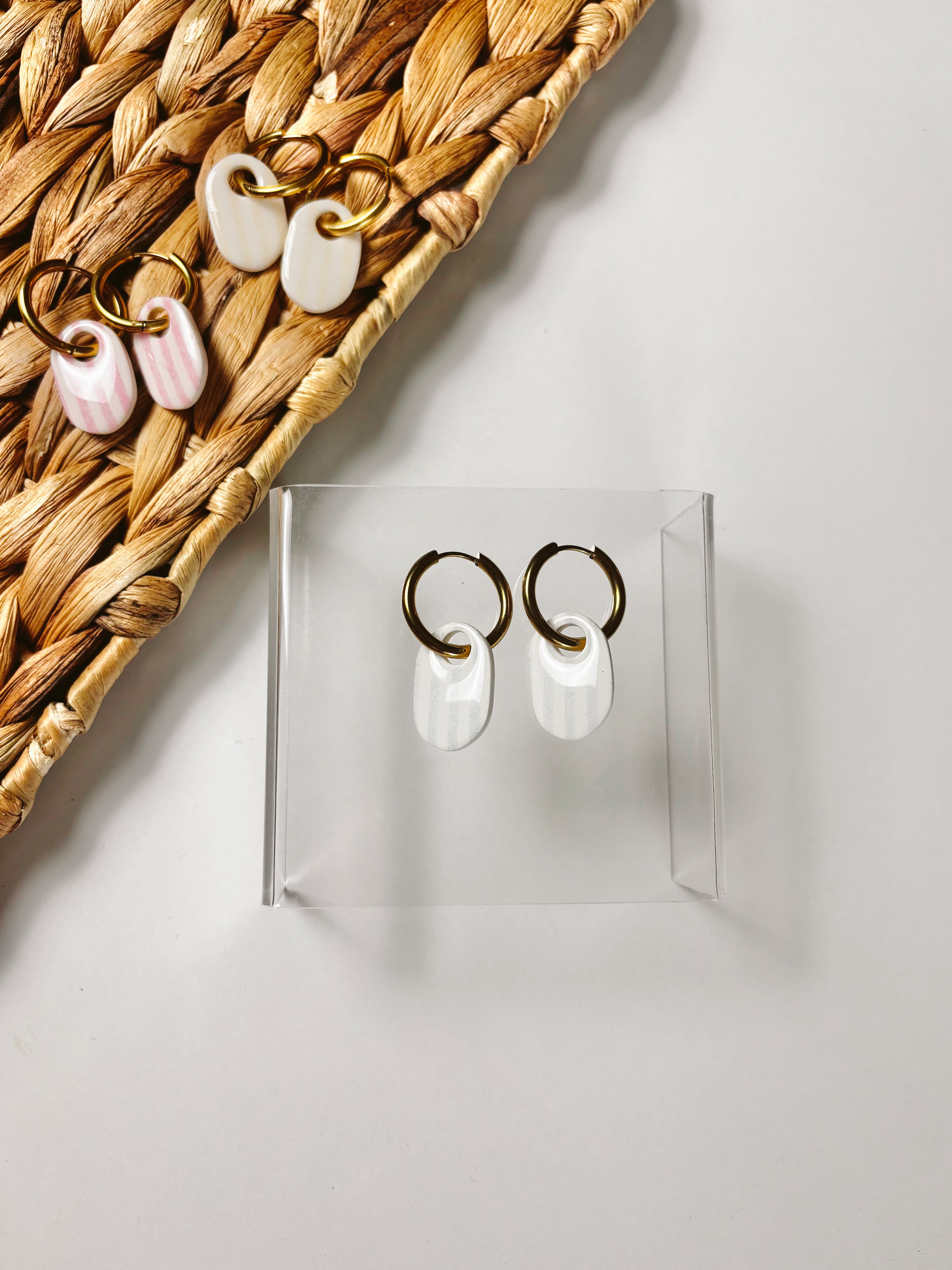 Pastel Oval Striped Hoops