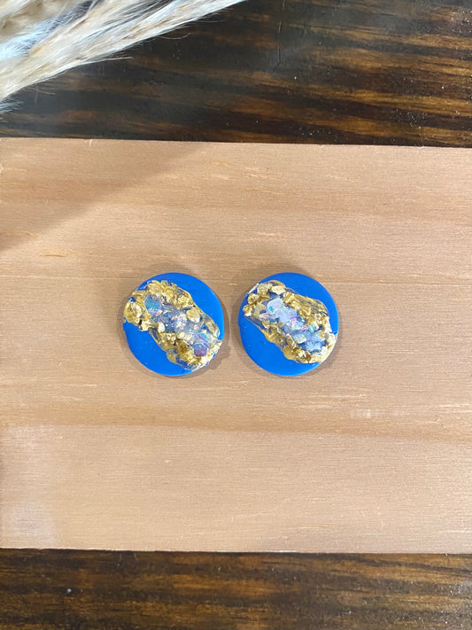 Blue Druzy Stud