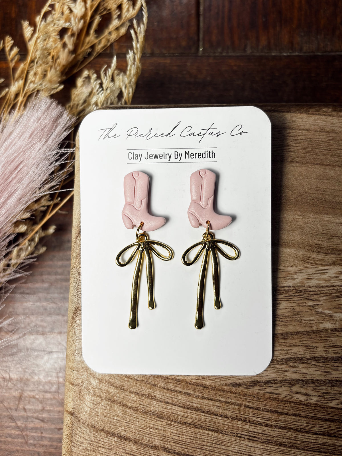 Pink Boot Bow Dangle